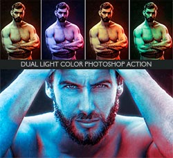 极品PS动作－双色光效(含高清视频教程)：Dual Light Color Photoshop Action